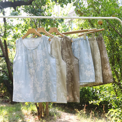 Pyjama-Set aus Baumwoll-Tanktop mit Rosenschleife - image 2