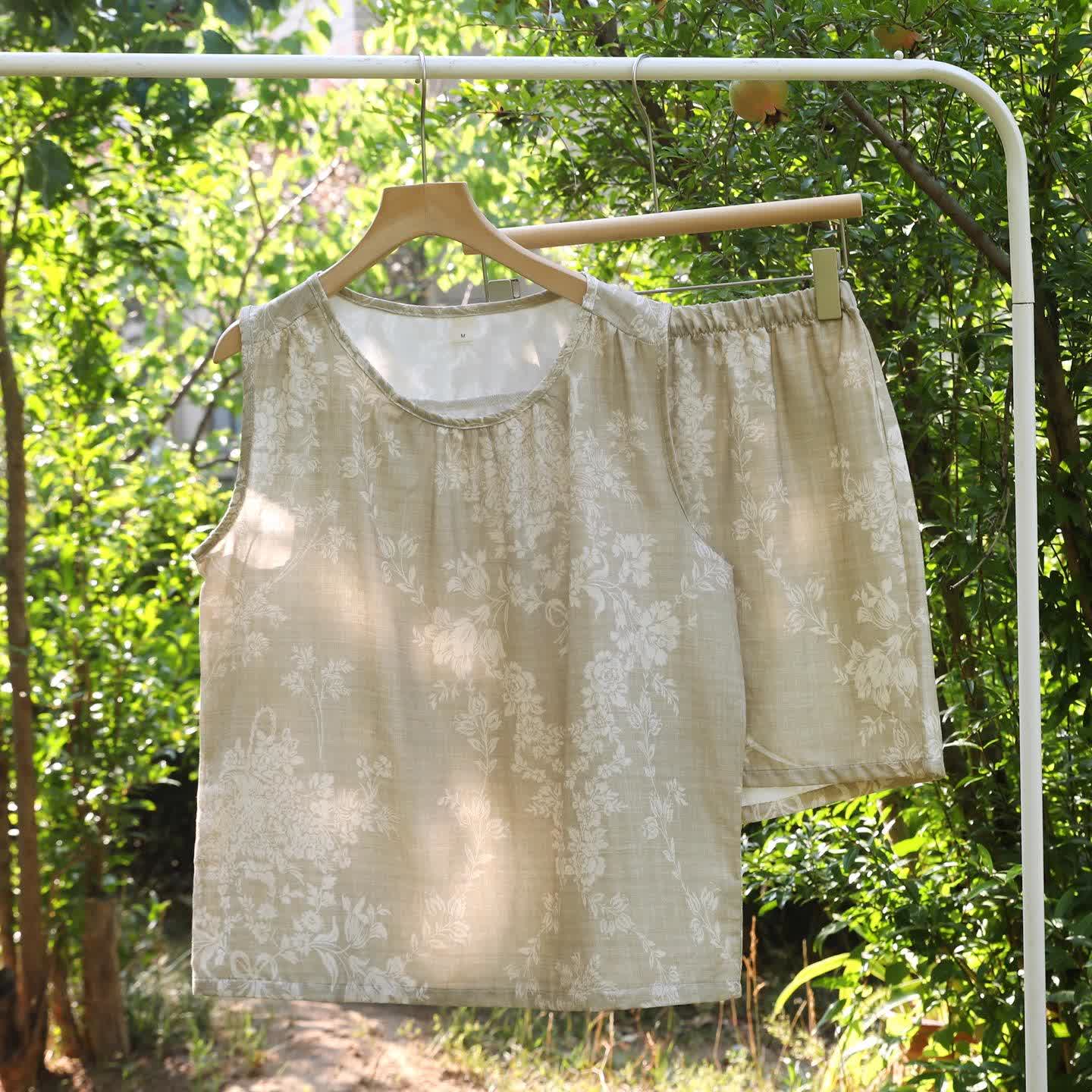 Pyjama-Set aus Baumwoll-Tanktop mit Rosenschleife - image 16