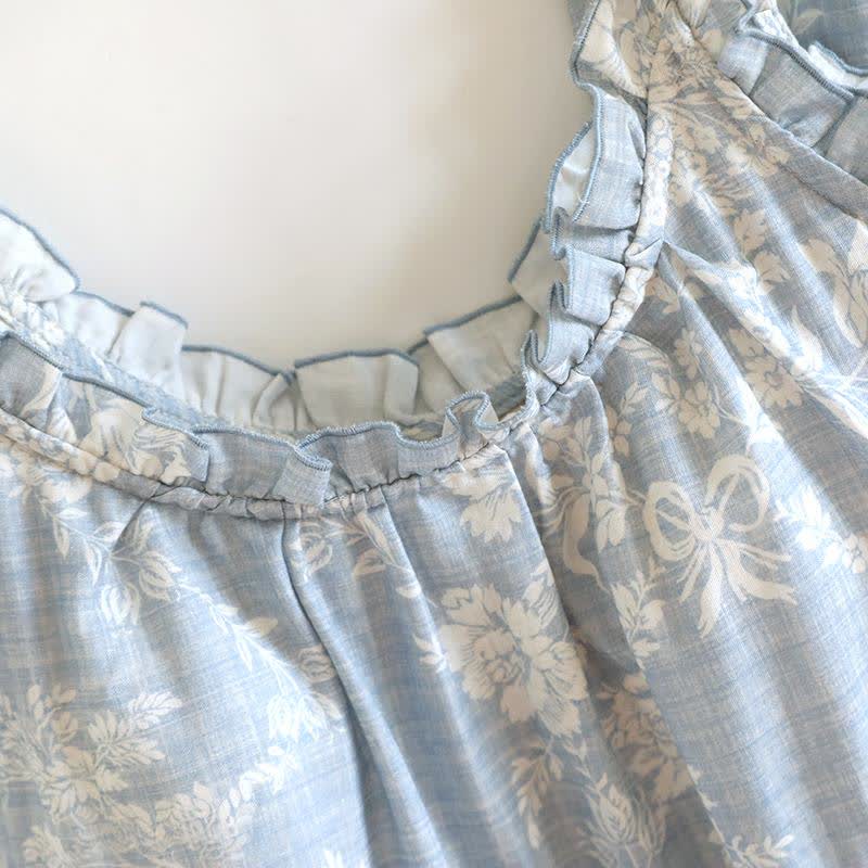 Gepolsterter Camisole-Pyjama aus Baumwolle mit Rosenschleife - image 9