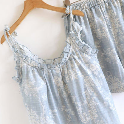 Gepolsterter Camisole-Pyjama aus Baumwolle mit Rosenschleife - image 7