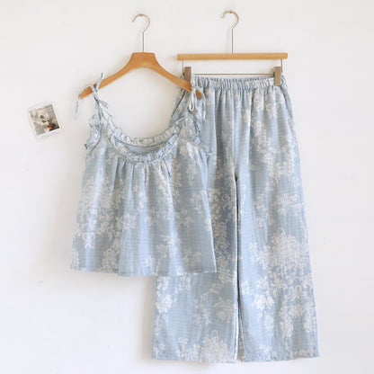 Gepolsterter Camisole-Pyjama aus Baumwolle mit Rosenschleife - image 6