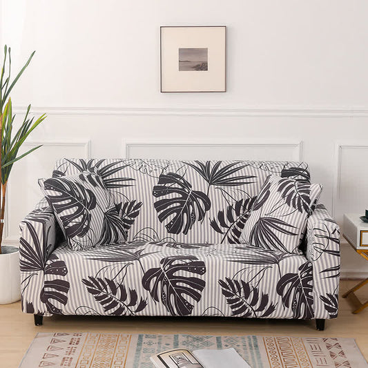 Stretch-Sofabezug mit Monstera-Print - 4-Sitzer 235cm x 300cm - image 1