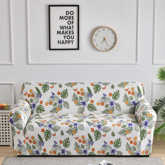Stretch-Sofabezug mit Schmetterlings- und Blumenmuster - 4-Sitzer 235cm x 300cm - image 1