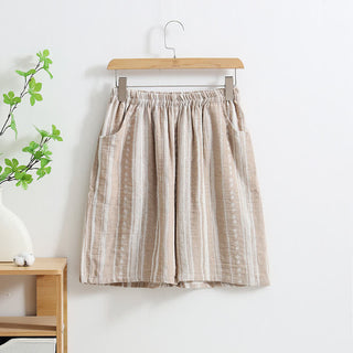 Pyjamashorts aus gestreiftem Jacquard-Baumwollleinen - XL - image 1