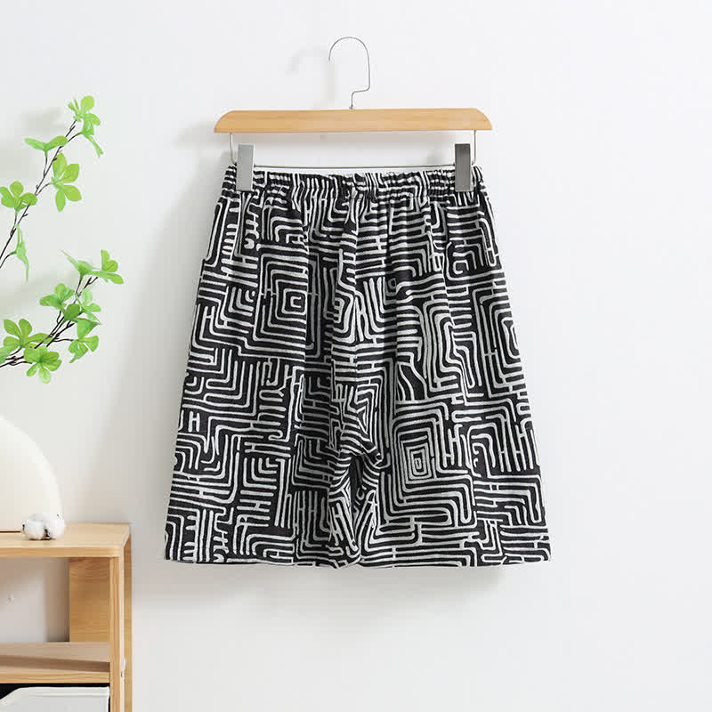 Pyjama-Shorts mit Greek-Key-Print - image 2