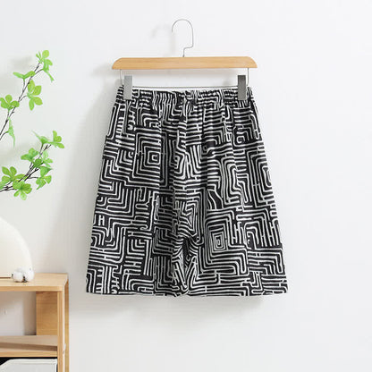Pyjama-Shorts mit Greek-Key-Print - image 2