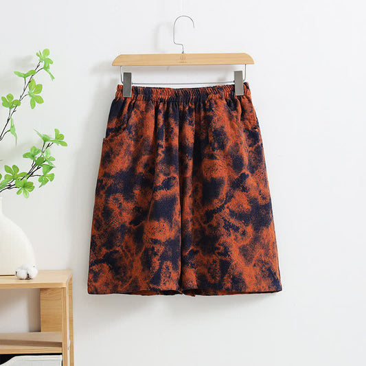 Künstlerische Pyjama-Shorts aus Baumwollleinen im Jacquard-Stil - XL - image 1