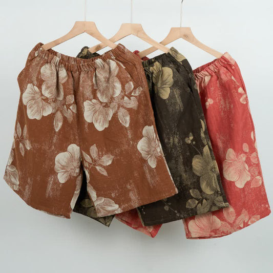 Hibiscus Jacquard-Pyjamashorts aus Baumwolle - image 1