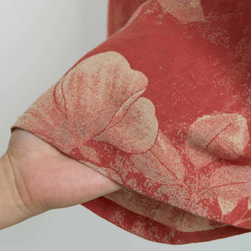 Hibiscus Jacquard-Pyjamashorts aus Baumwolle - image 1