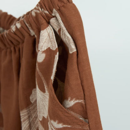 Pyjamashorts aus Jacquard-Baumwolle mit Ginkgoblättern - image 8