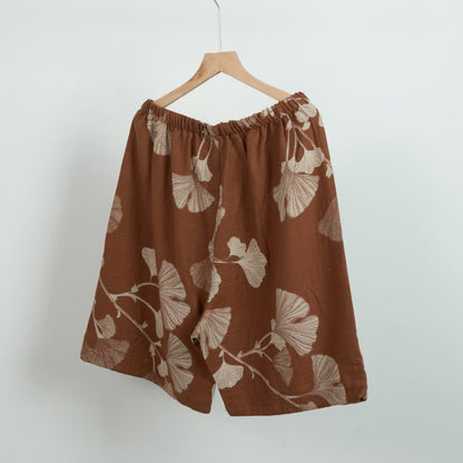 Pyjamashorts aus Jacquard-Baumwolle mit Ginkgoblättern - image 5