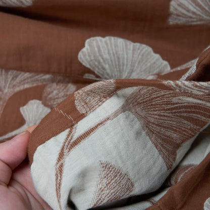 Pyjamashorts aus Jacquard-Baumwolle mit Ginkgoblättern - image 7