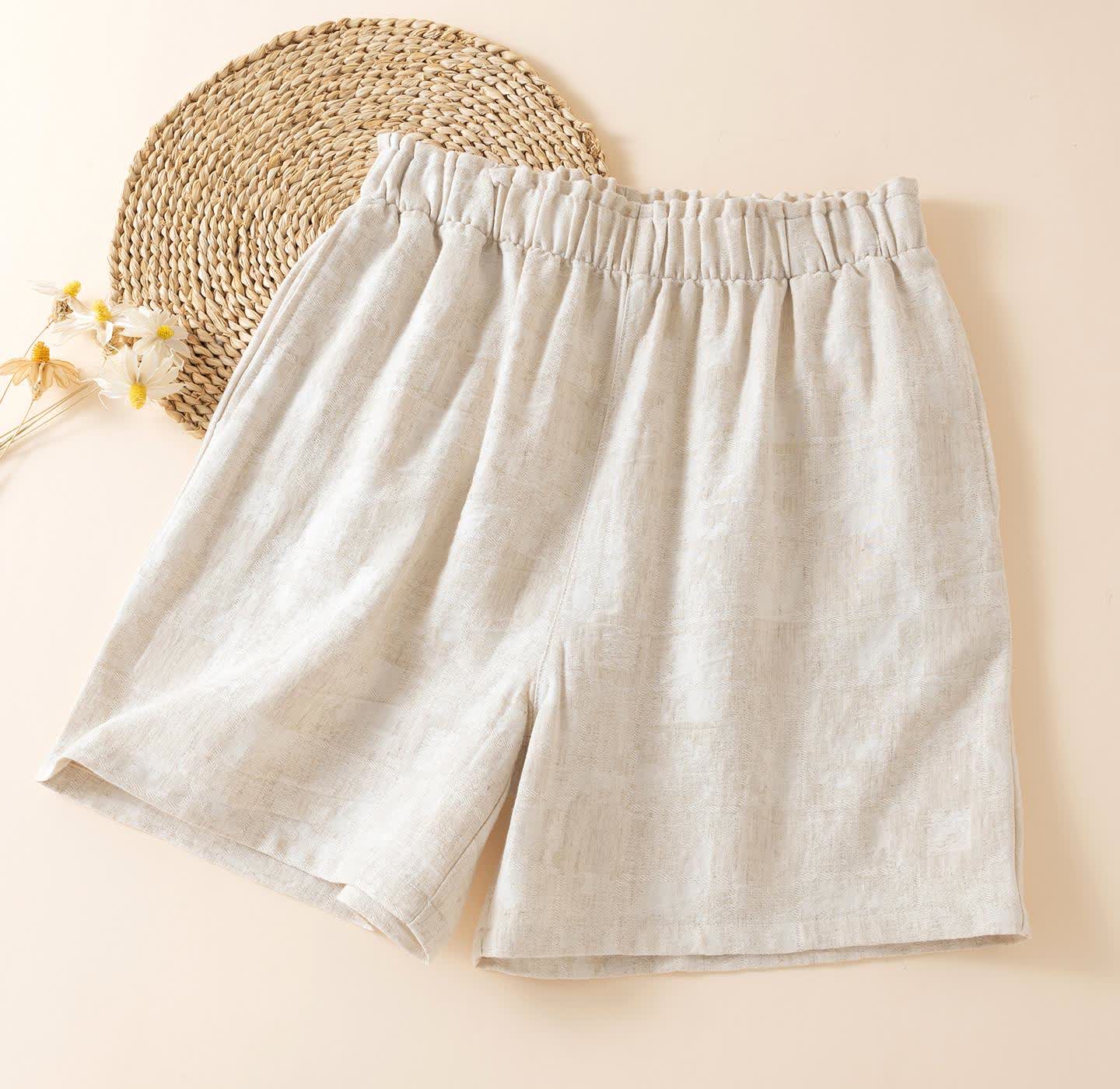 Passende Pyjama-Shorts aus Baumwollleinen für Paare - Frauen - XL - image 2