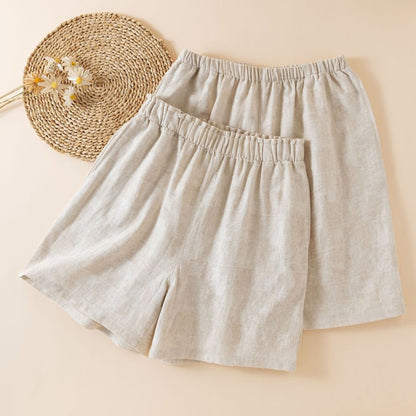 Passende Pyjama-Shorts aus Baumwollleinen für Paare - image 1