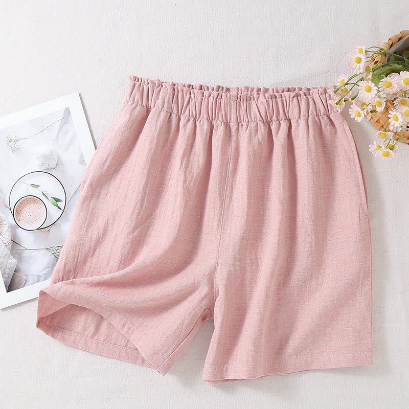 Pyjama-Shorts aus natürlichem Baumwollleinen - Rosa - XL - image 11