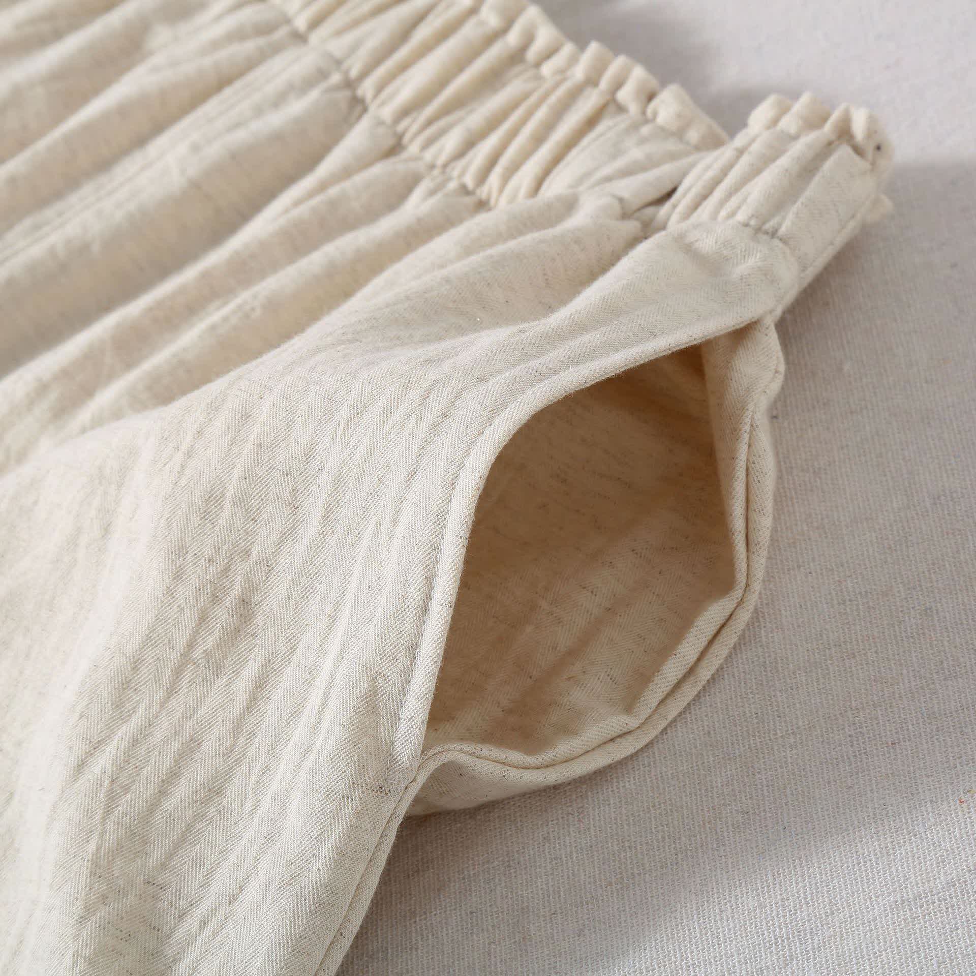 Pyjama-Shorts aus natürlichem Baumwollleinen - image 6