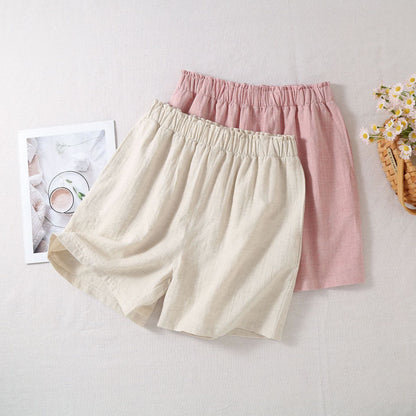 Pyjama-Shorts aus natürlichem Baumwollleinen - image 1