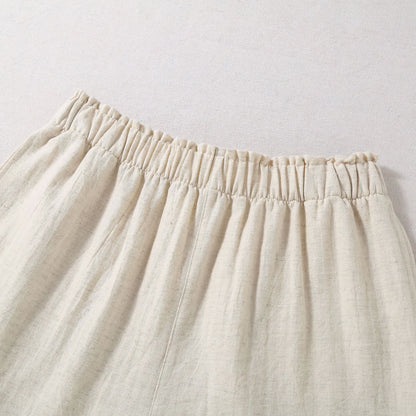 Pyjama-Shorts aus natürlichem Baumwollleinen - image 5