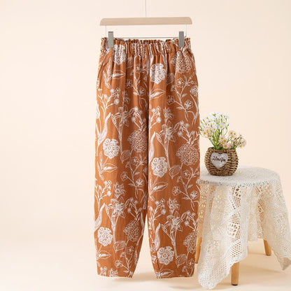 Loungehose aus Baumwollgaze „Lily“ in Jacquard-Optik - Orange - XL - image 4