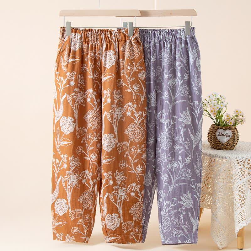 Loungehose aus Baumwollgaze „Lily“ in Jacquard-Optik - image 1