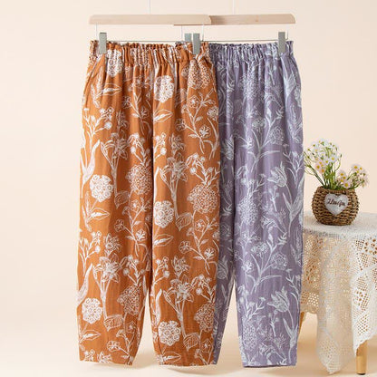 Loungehose aus Baumwollgaze „Lily“ in Jacquard-Optik - image 1