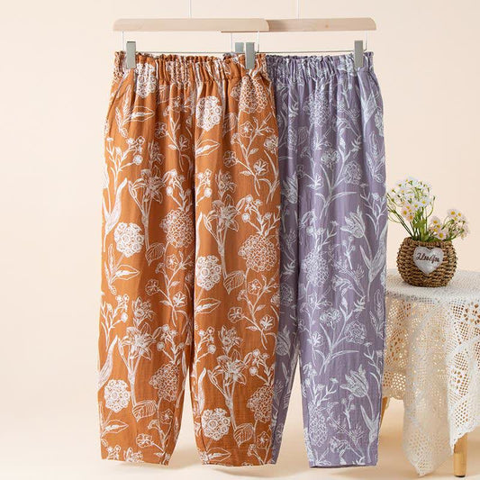 Loungehose aus Baumwollgaze „Lily“ in Jacquard-Optik - image 1
