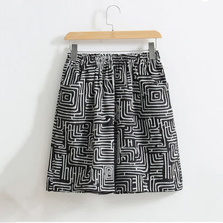 Pyjama-Shorts mit Greek-Key-Print - XL - image 1