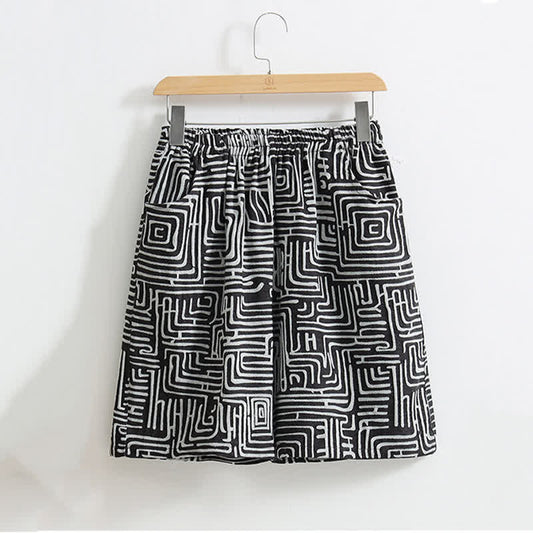 Pyjama-Shorts mit Greek-Key-Print - XL - image 1