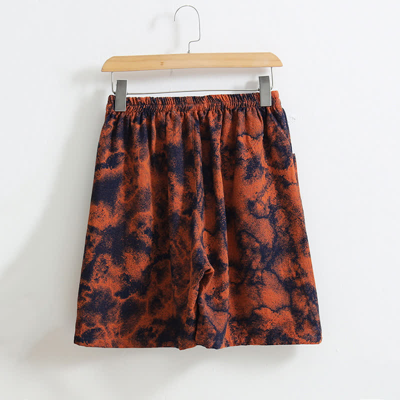 Künstlerische Pyjama-Shorts aus Baumwollleinen im Jacquard-Stil - image 2