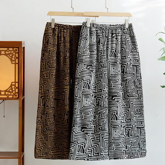 Jacquard-Loungehose mit Greek Key-Print - image 1