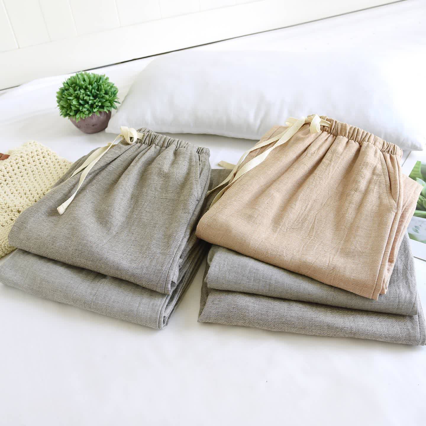 Passende Loungehose aus Baumwollleinen für Paare - image 2