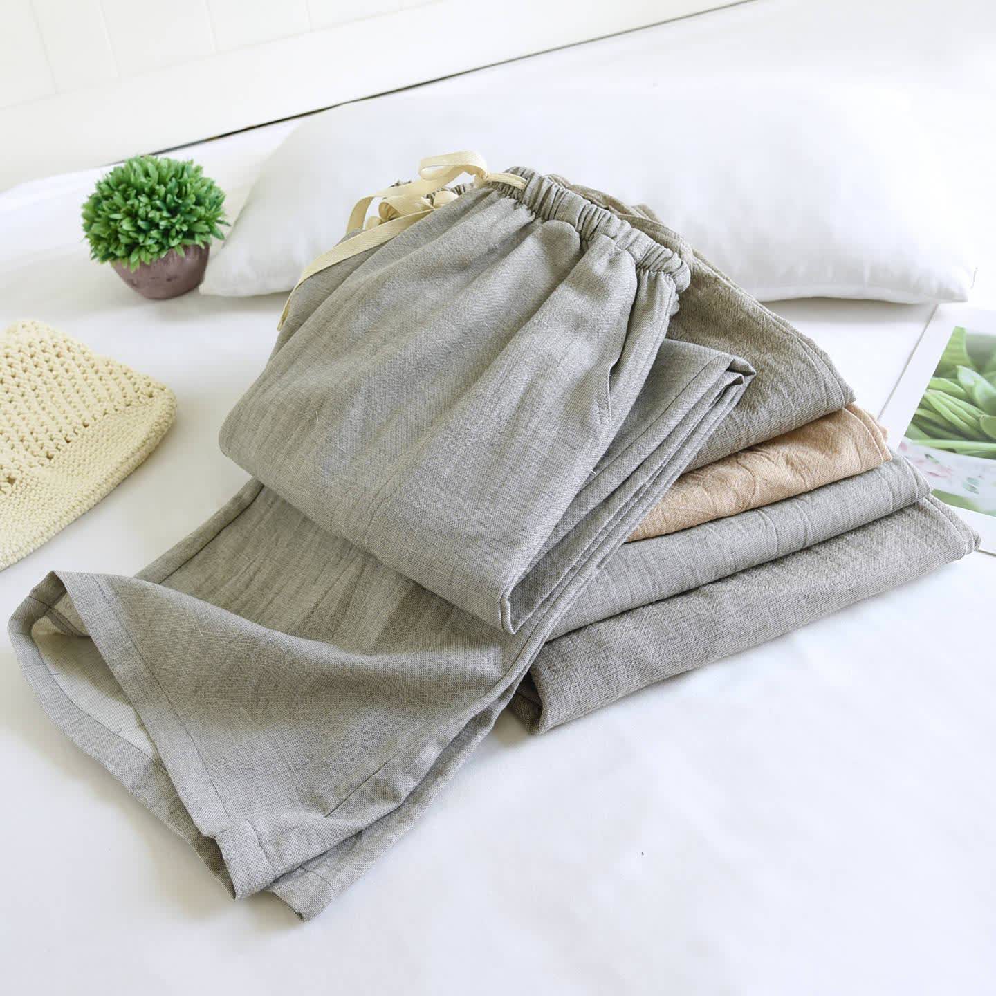 Passende Loungehose aus Baumwollleinen für Paare - image 3