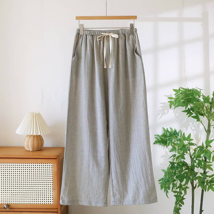 Passende Loungehose aus Baumwollleinen für Paare - Grau - Frauen - XXL - image 13