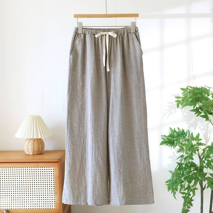 Passende Loungehose aus Baumwollleinen für Paare - Leichter Kaffee - Frauen - XXL - image 15
