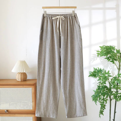 Passende Loungehose aus Baumwollleinen für Paare - Leichter Kaffee - Männer - XXL - image 16