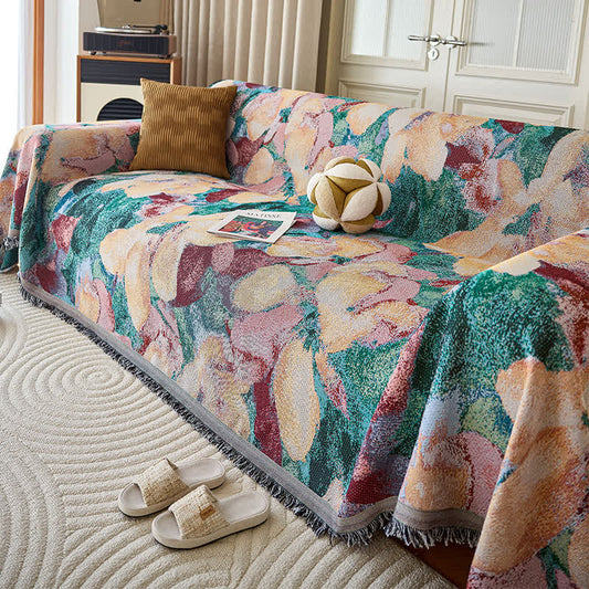 Vintage Malerische Blumensofa-Überwurfdecke - 180cm x 340cm - image 1