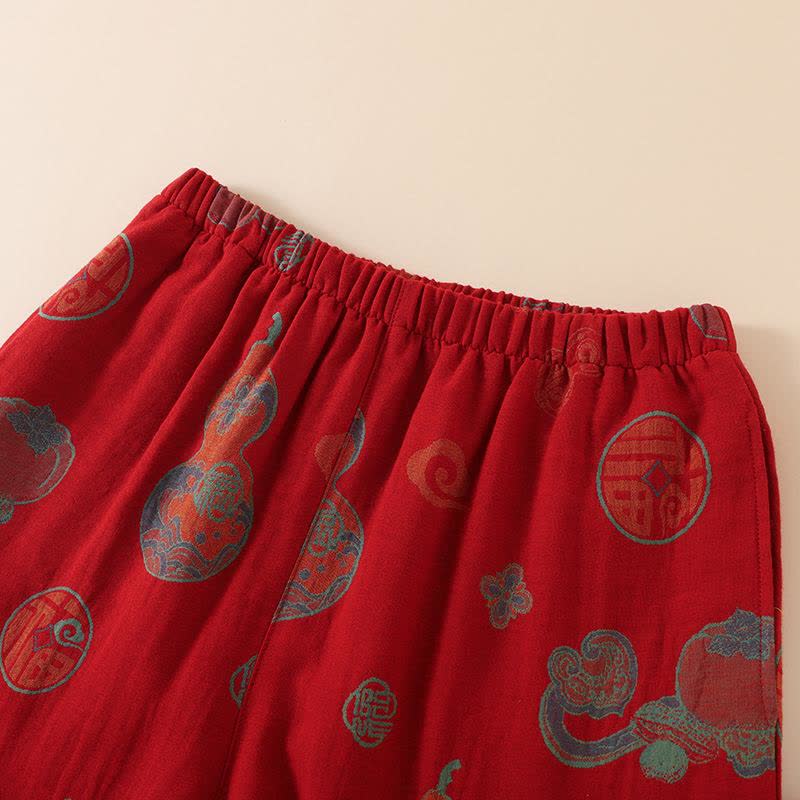 Nachtwäsche aus Baumwolle im orientalischen Stil mit Kürbis-Persimmon-Muster - image 8