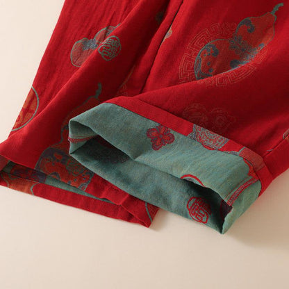 Nachtwäsche aus Baumwolle im orientalischen Stil mit Kürbis-Persimmon-Muster - image 10