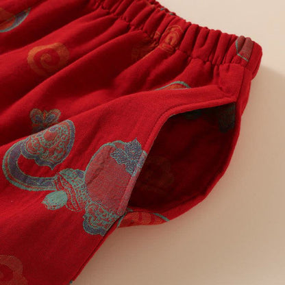 Nachtwäsche aus Baumwolle im orientalischen Stil mit Kürbis-Persimmon-Muster - image 9