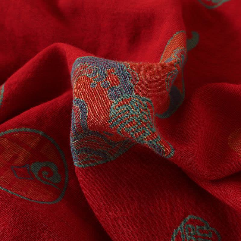 Nachtwäsche aus Baumwolle im orientalischen Stil mit Kürbis-Persimmon-Muster - image 12