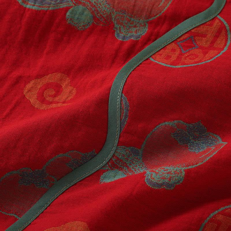 Nachtwäsche aus Baumwolle im orientalischen Stil mit Kürbis-Persimmon-Muster - image 6