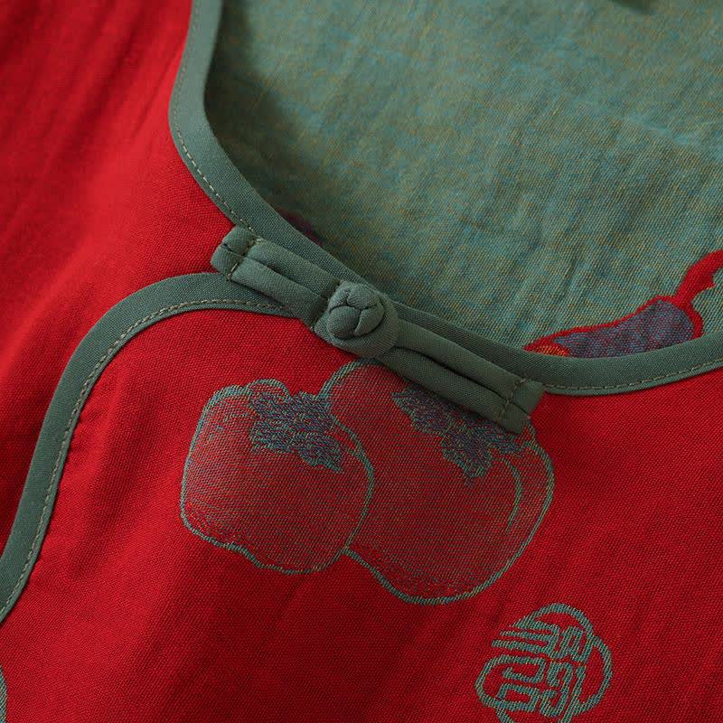 Nachtwäsche aus Baumwolle im orientalischen Stil mit Kürbis-Persimmon-Muster - image 4