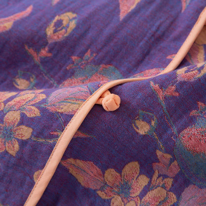 Nachtwäsche aus Baumwolle im orientalischen Stil mit Pfingstrose und Granatapfel - image 4