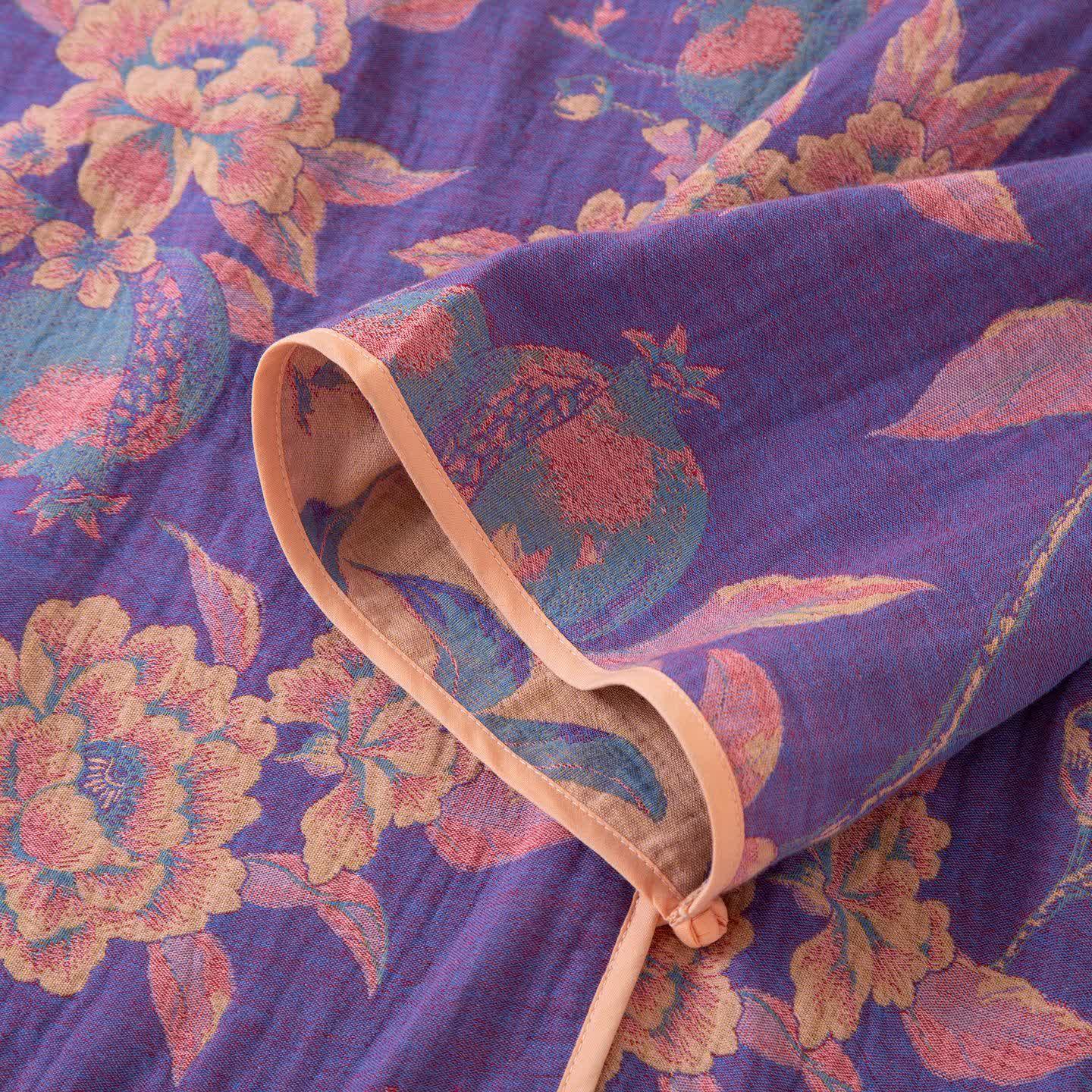 Nachtwäsche aus Baumwolle im orientalischen Stil mit Pfingstrose und Granatapfel - image 4