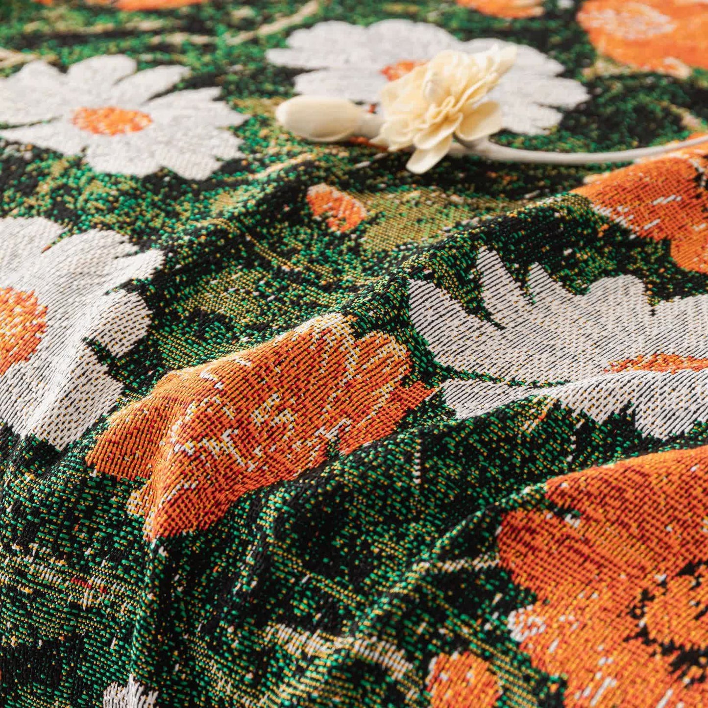 Chenille-Sofadecke mit Gänseblümchen-Jacquardmuster - image 4