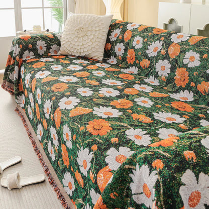 Chenille-Sofadecke mit Gänseblümchen-Jacquardmuster - 180cm x 340cm - image 1