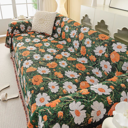 Chenille-Sofadecke mit Gänseblümchen-Jacquardmuster - image 3