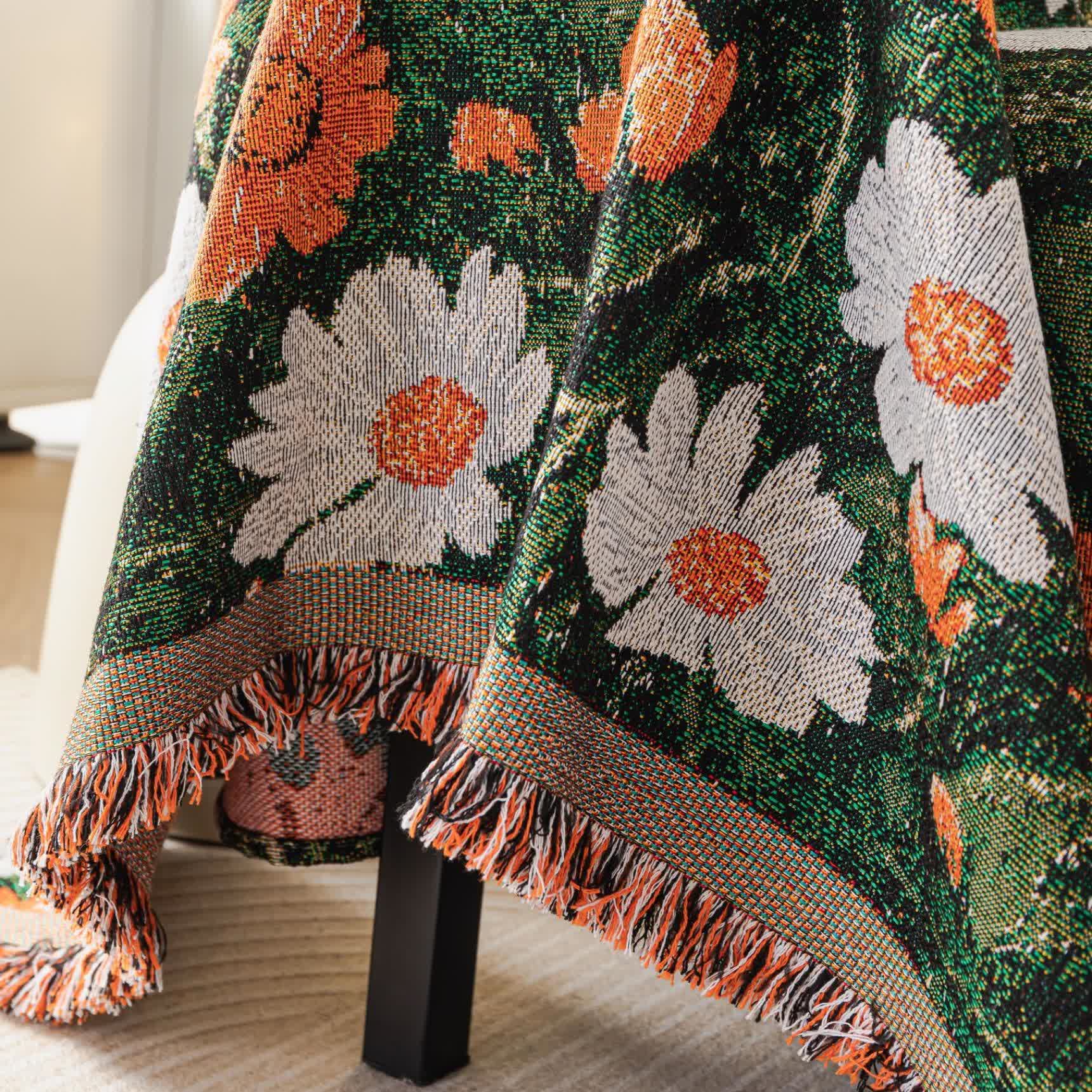 Chenille-Sofadecke mit Gänseblümchen-Jacquardmuster - image 5