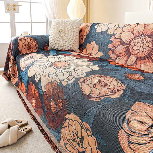 Sofaüberwurfdecke aus Chenille-Jacquard in Kamelienoptik - 180cm x 340cm - image 1