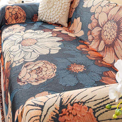 Sofaüberwurfdecke aus Chenille-Jacquard in Kamelienoptik - image 4
